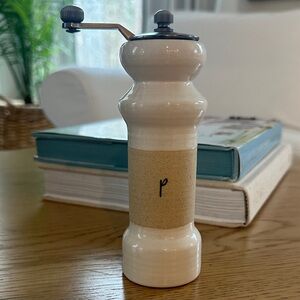 Mud Pie Elegant White and Tan Pepper Mill